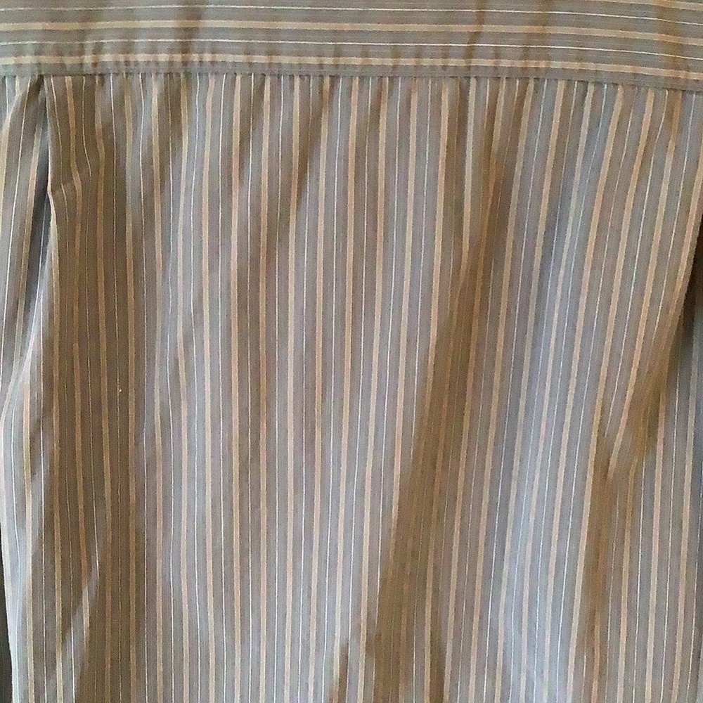 Calvin Klein Cotton Gray Stripe Dress Casual Long Sleeve Mens Shirt 17 1/2 34/35 - Picture 4 of 4